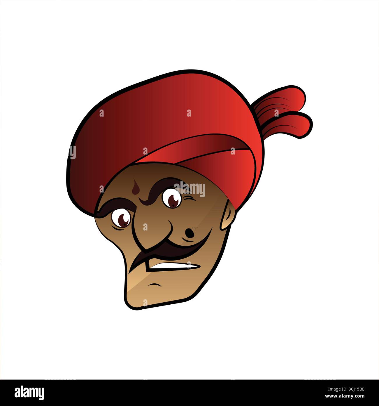 Angry Robber cartoon Face Reaction Vector art bihari culture man facial Expression Vectors images Illustrazione Vettoriale