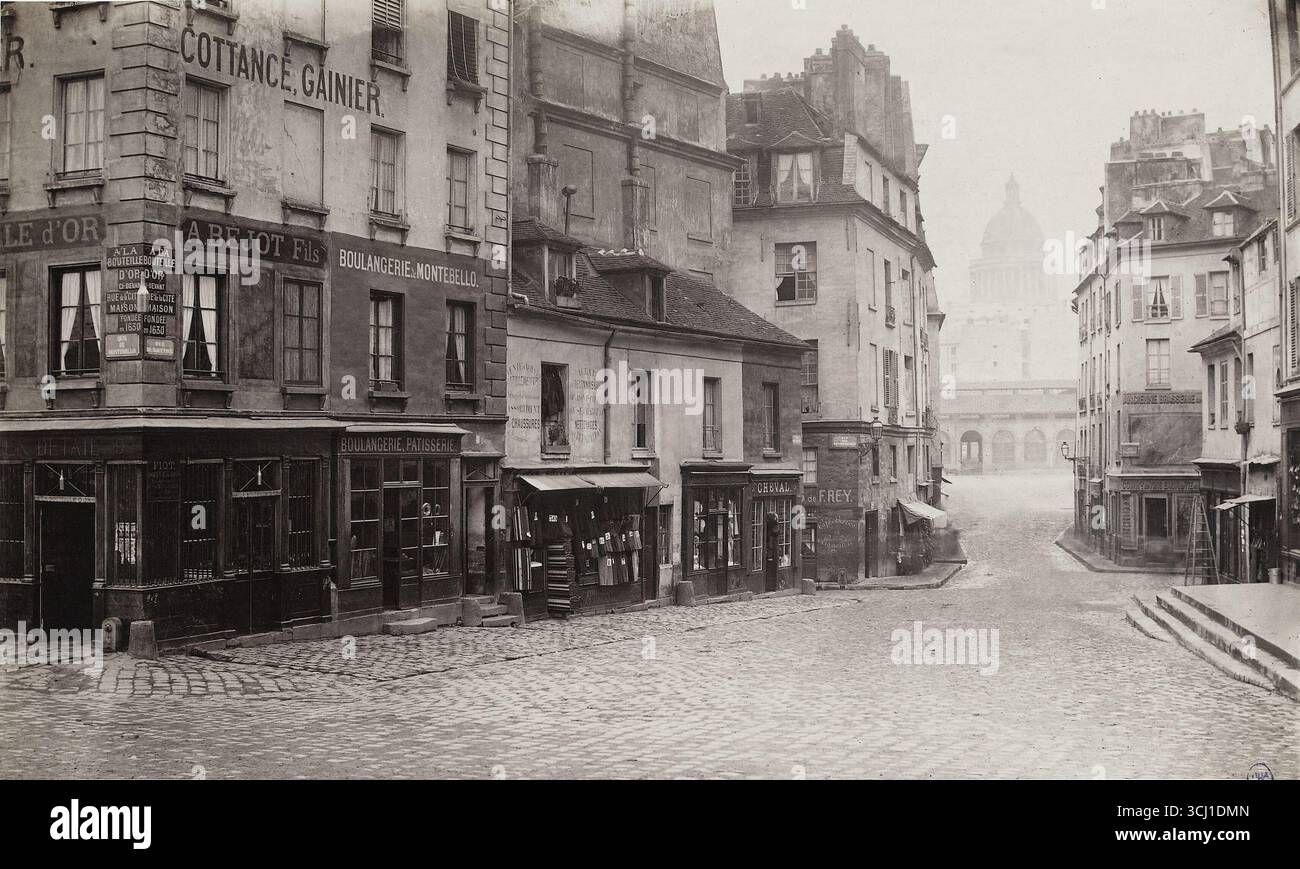 Charles Marville (1813-1879) Rue du Haut-Pavé, vista dal Quai de Montebello, Parigi (V arrondissement) 1865-1868 Parigi, musée Carnavalet Foto Stock