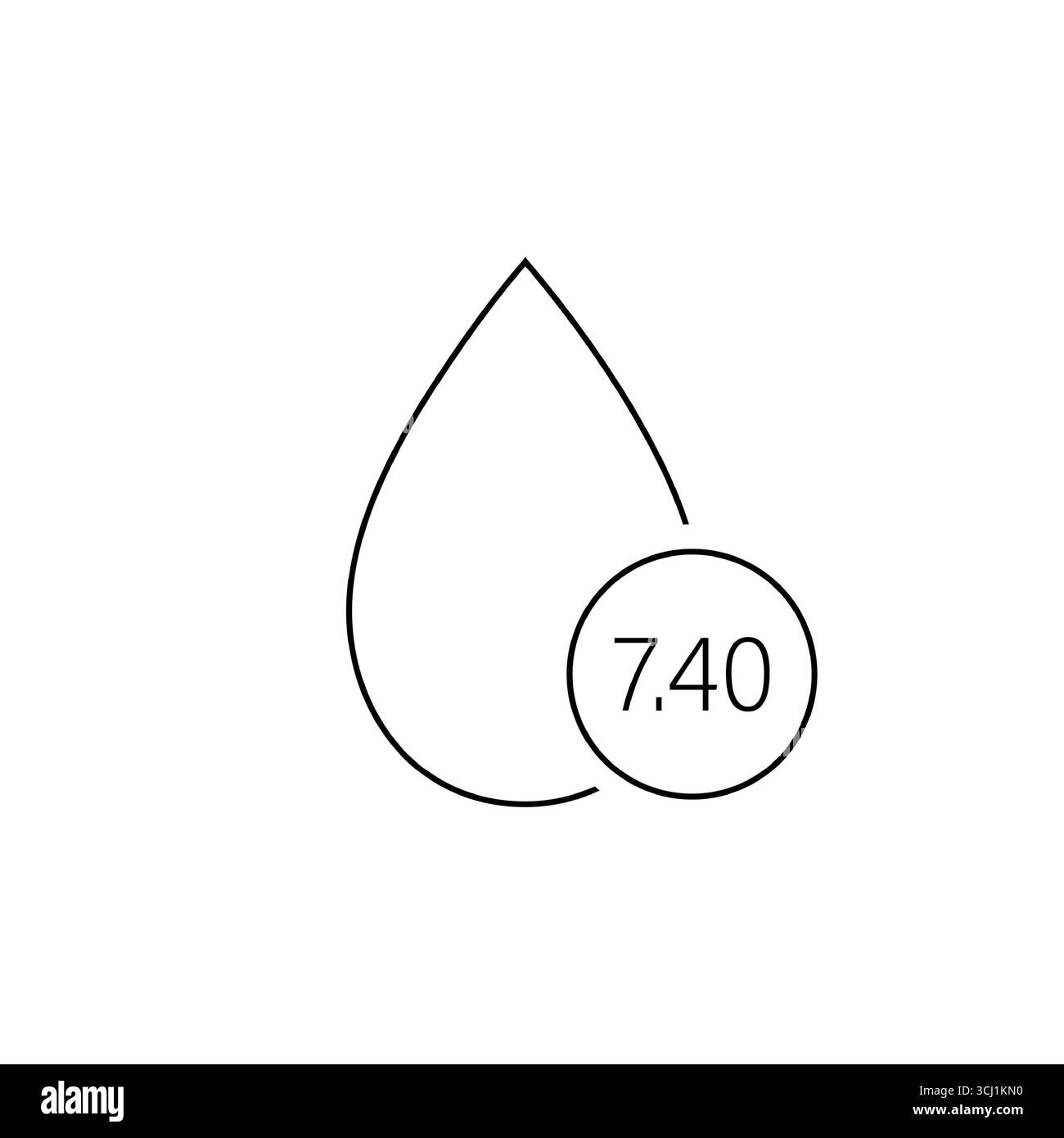 Icona pH Blood. Simbolo di goccia di sangue umano. Illustrazione del vettore piatto per uso medico Illustrazione Vettoriale