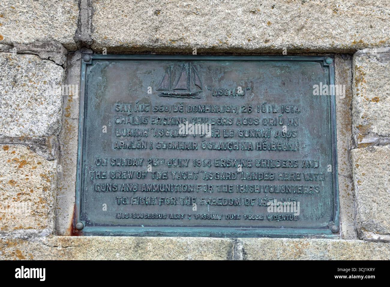 Targa commemorativa a Howth Foto Stock
