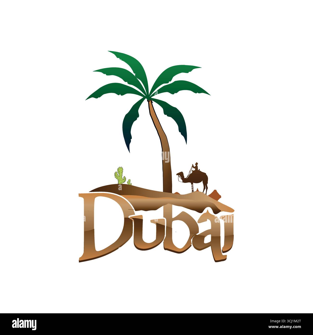 Effetto testo Dubai Desert || testo dubai immagine trasparente || testo Dubai || tipografia dubai png Illustrazione Vettoriale