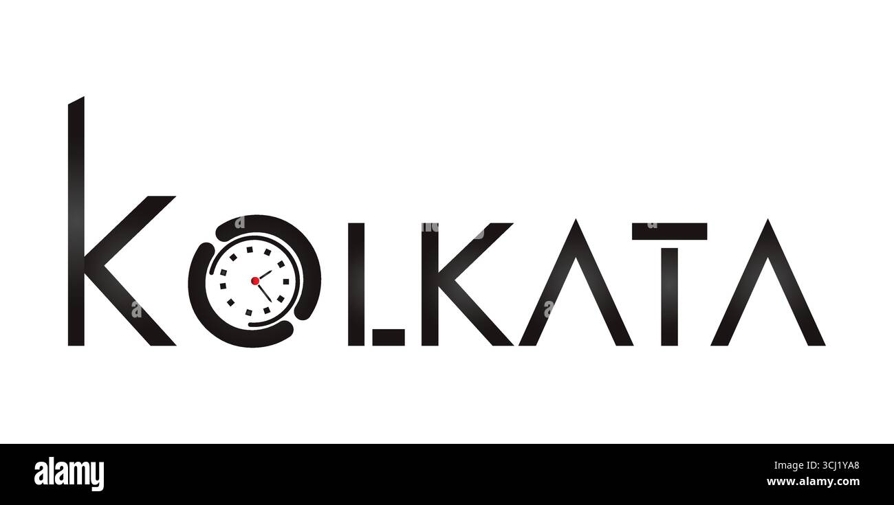 Vettoriale png testo Kolkata | font Kolkata | testo Kolkata | Torre dell'orologio Kolkata Illustrazione Vettoriale