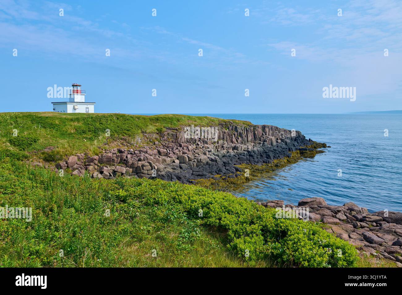 Grand Passage Lighthouse su Brier Island vicino alla città di Westport, nuova Scozia, Canada. Foto Stock
