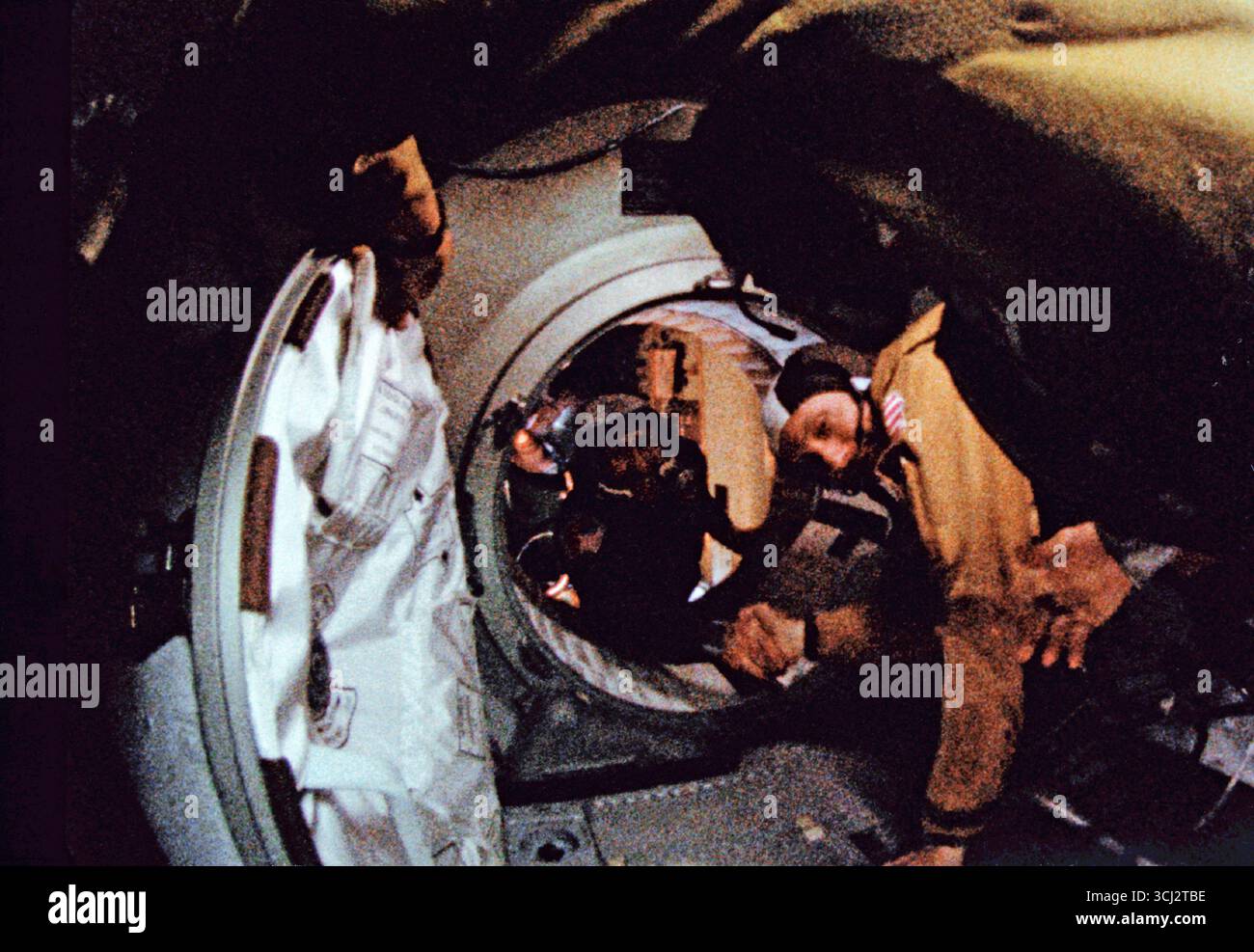 TERRA - 17-19 luglio 1975 - il lancio finale di un razzo Saturn è avvenuto il 15 luglio 1975 come parte del progetto Apollo-Sojuz test. Prima quel giorno, un Russ Foto Stock