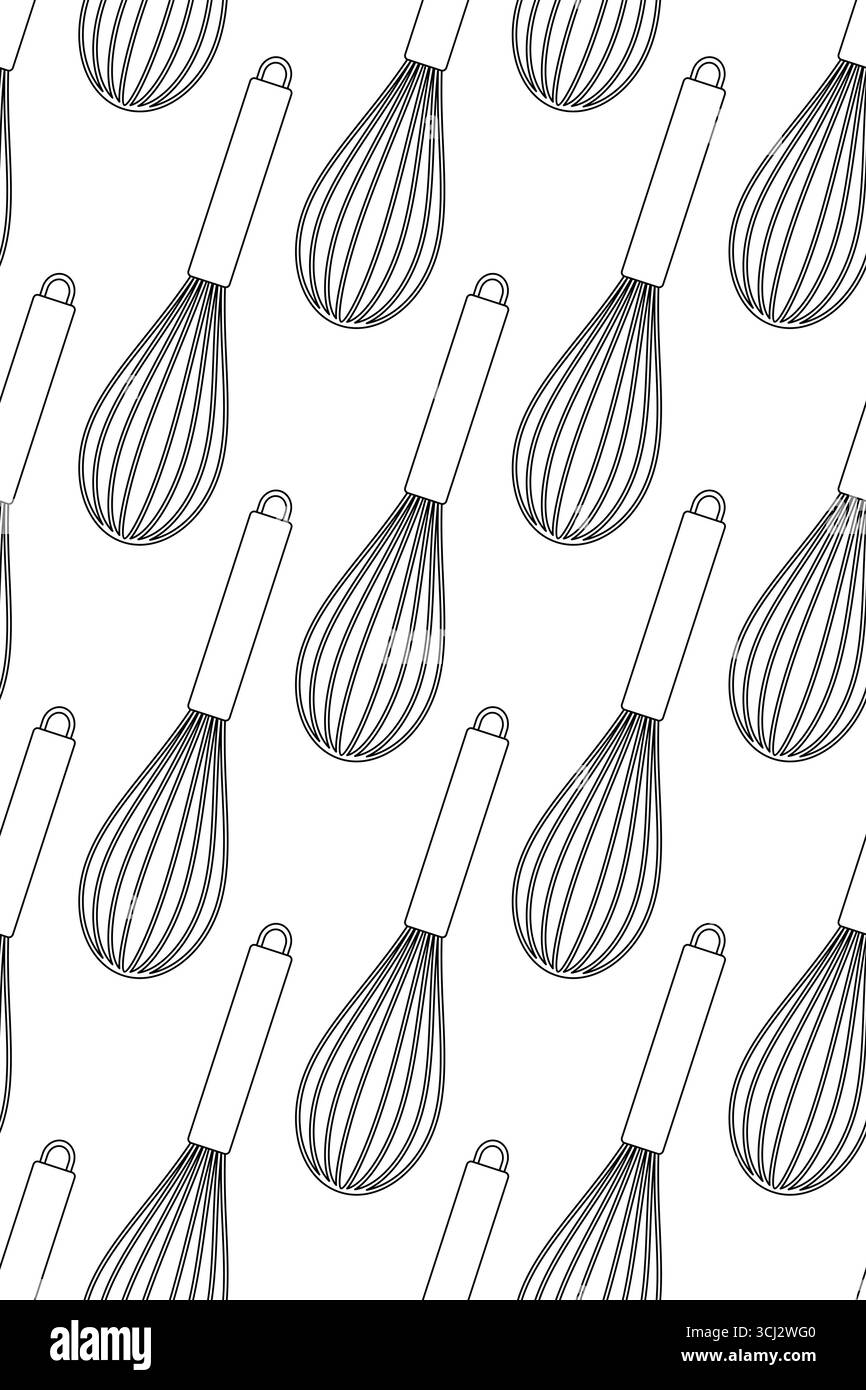 Modello senza cuciture di un utensile per frusta da cucina Illustrazione Vettoriale
