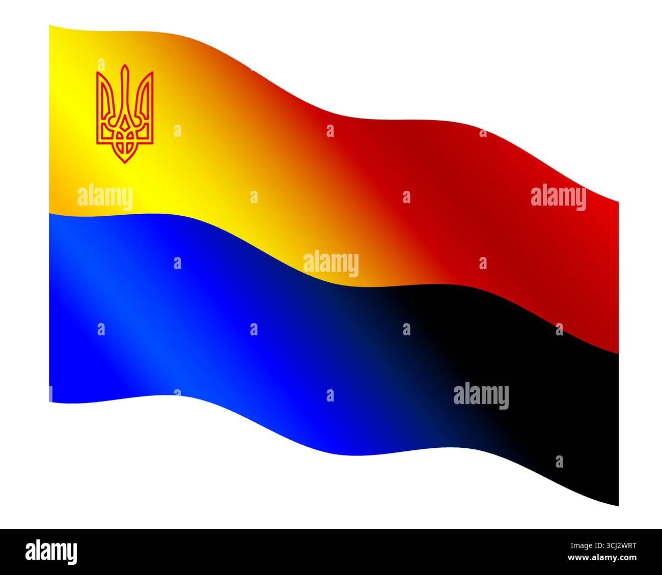 Illustrazione concettuale della bandiera e dello stemma dell'Ucraina Illustrazione Vettoriale