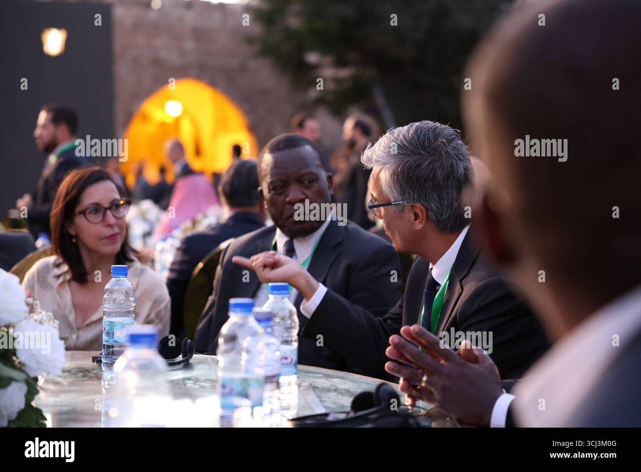 Il presidente siriano Ahmed al-Sharaa inaugura il Fondo di sviluppo per la ricostruzione siriana il presidente Ahmed al-Sharaa ha ufficialmente aperto il Fondo di sviluppo siriano alla Cittadella di Damasco, con una cerimonia a cui hanno aderito leader di governo e diplomatici internazionali. Damasco Siria Copyright: XMohammadxBashirxAldaherx Foto Stock