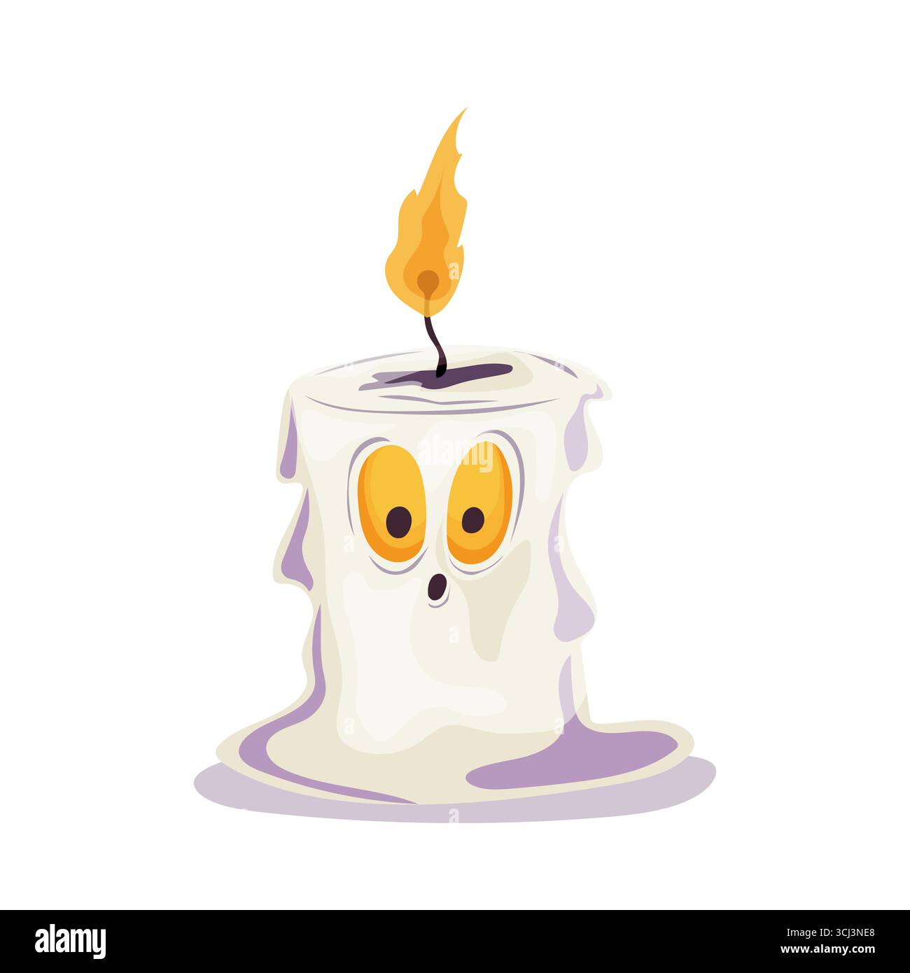 Spaventosa candela che si scioglie con il viso Illustrazione Vettoriale