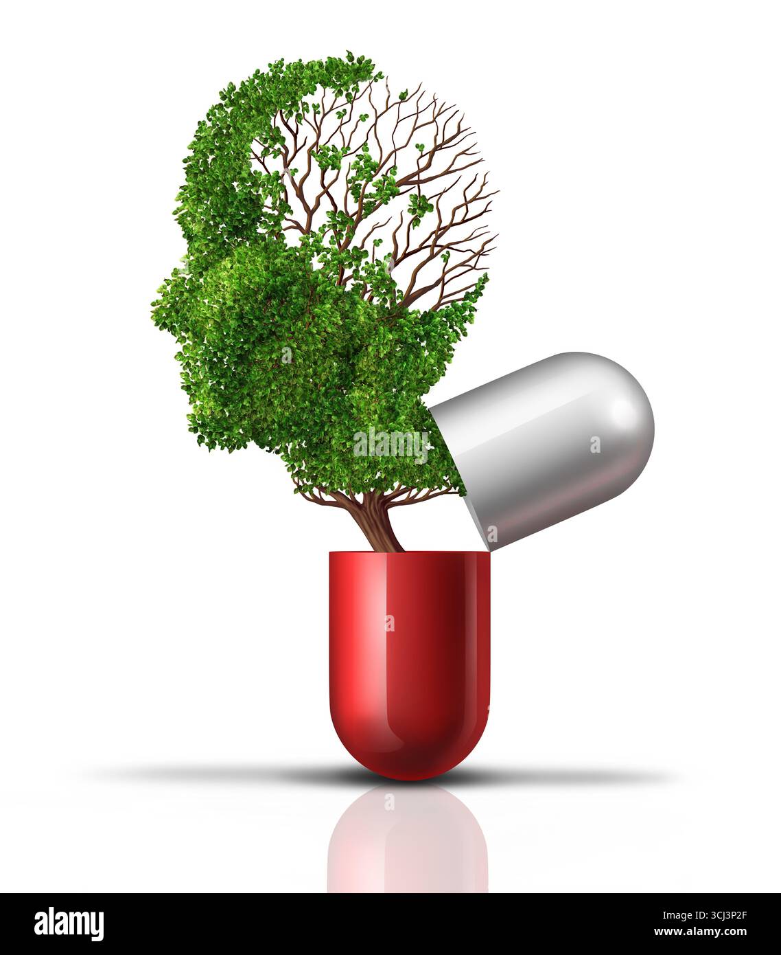 Medicina per la salute mentale o pillola cerebrale come farmaco neurologico per perdita di memoria o funzione neurologica come farmaco cognitivo per degenerative d Foto Stock