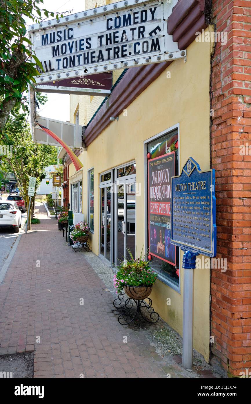 Lo storico Milton Theatre nel centro di Milton, DELAWARE, un vivace centro di musica dal vivo, teatro ed eventi locali. Foto Stock