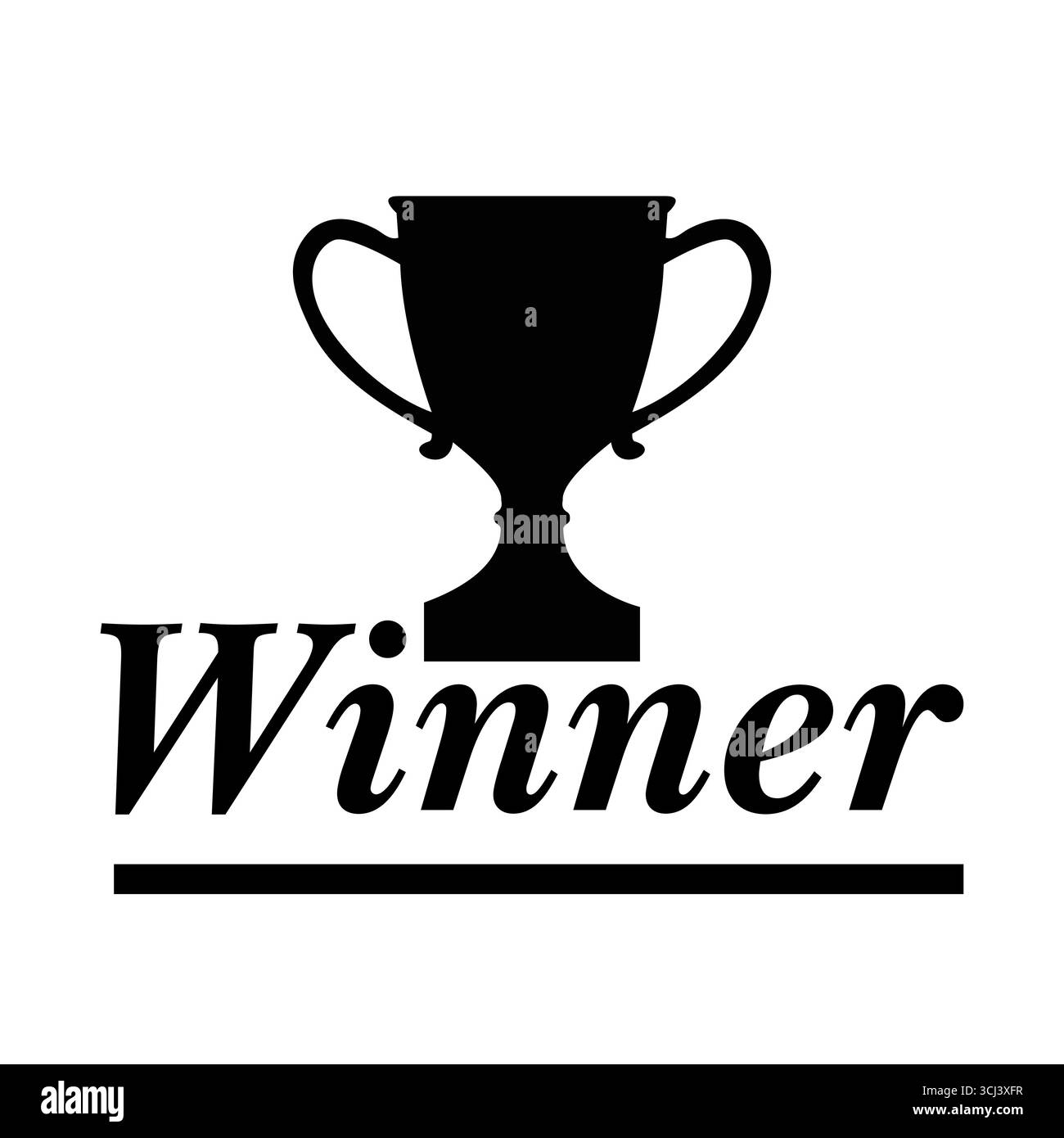Icona del trofeo del vincitore, simbolo della vittoria e del raggiungimento Illustrazione Vettoriale
