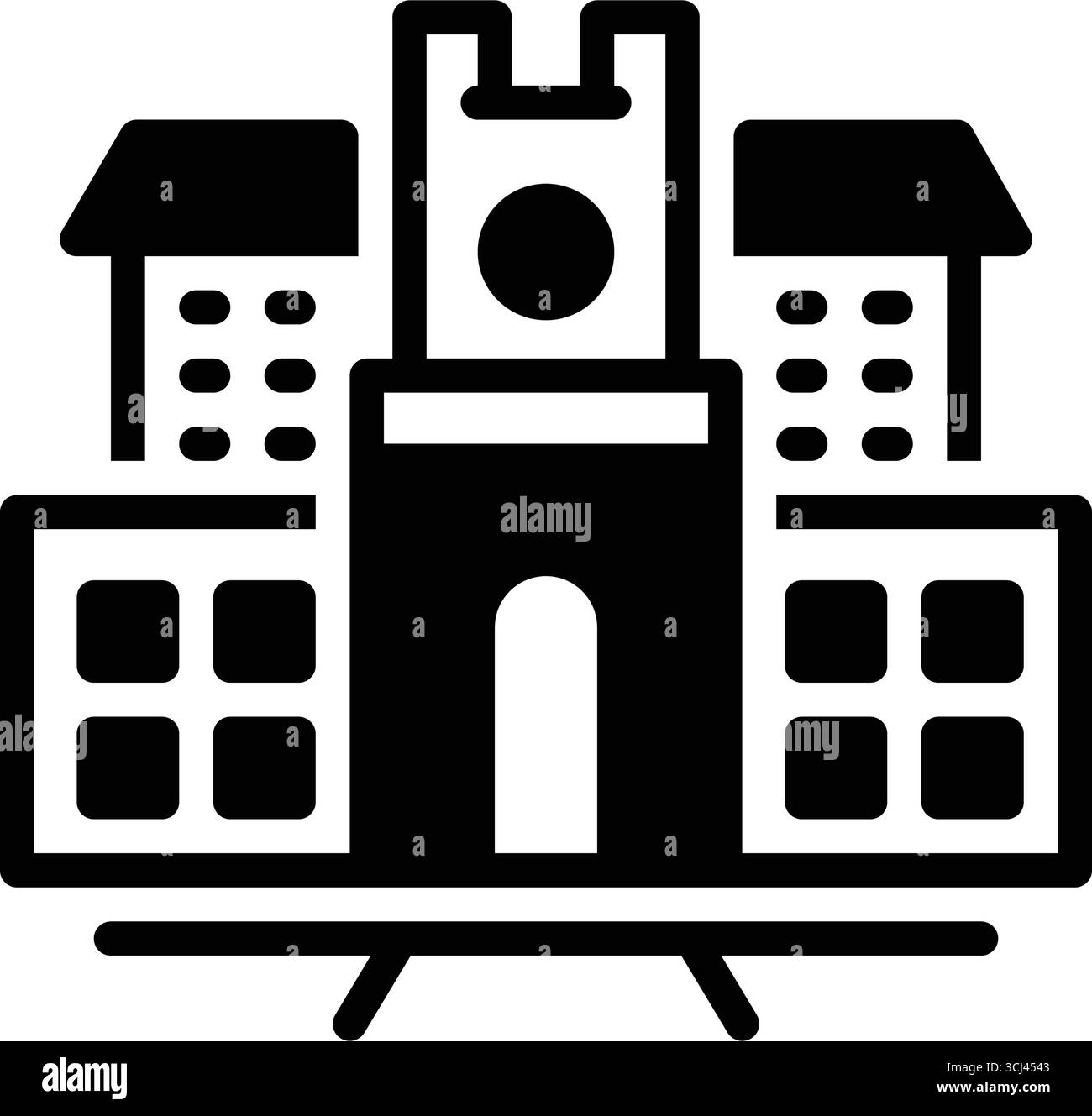 Icona per campus, istituto educativo Illustrazione Vettoriale