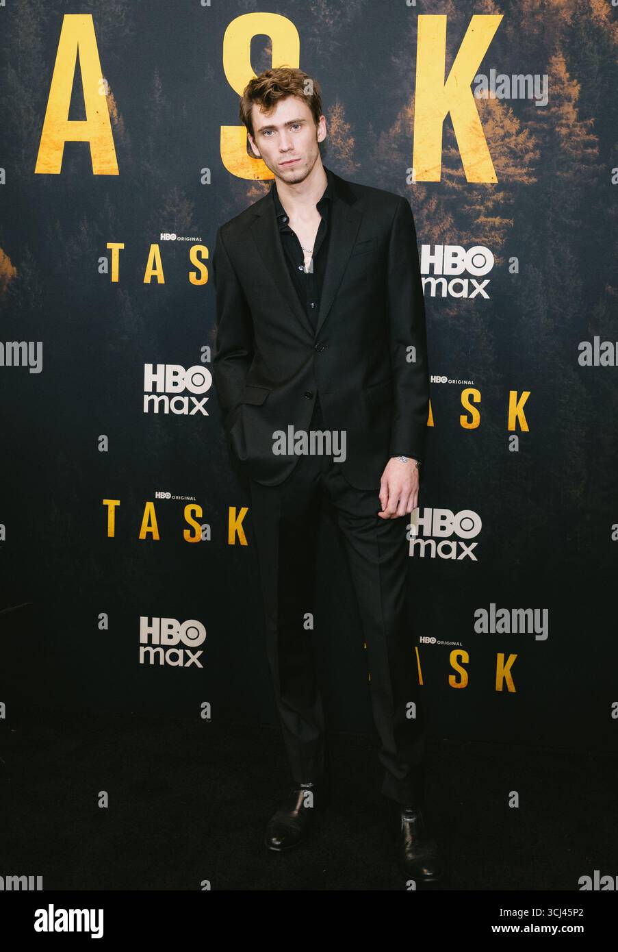 4 settembre 2025, New York, NY, Stati Uniti: Owen Teague partecipa alla serie HBO Max 'Task'. Si tiene al Perelman Performing Arts Center di New York. Dinara Khairova/Photo Image Press/Zuma Press 4 settembre 2025. (Credit Image: © Photo Image Press via ZUMA Press Wire) SOLO PER USO EDITORIALE! Non per USO commerciale! Foto Stock