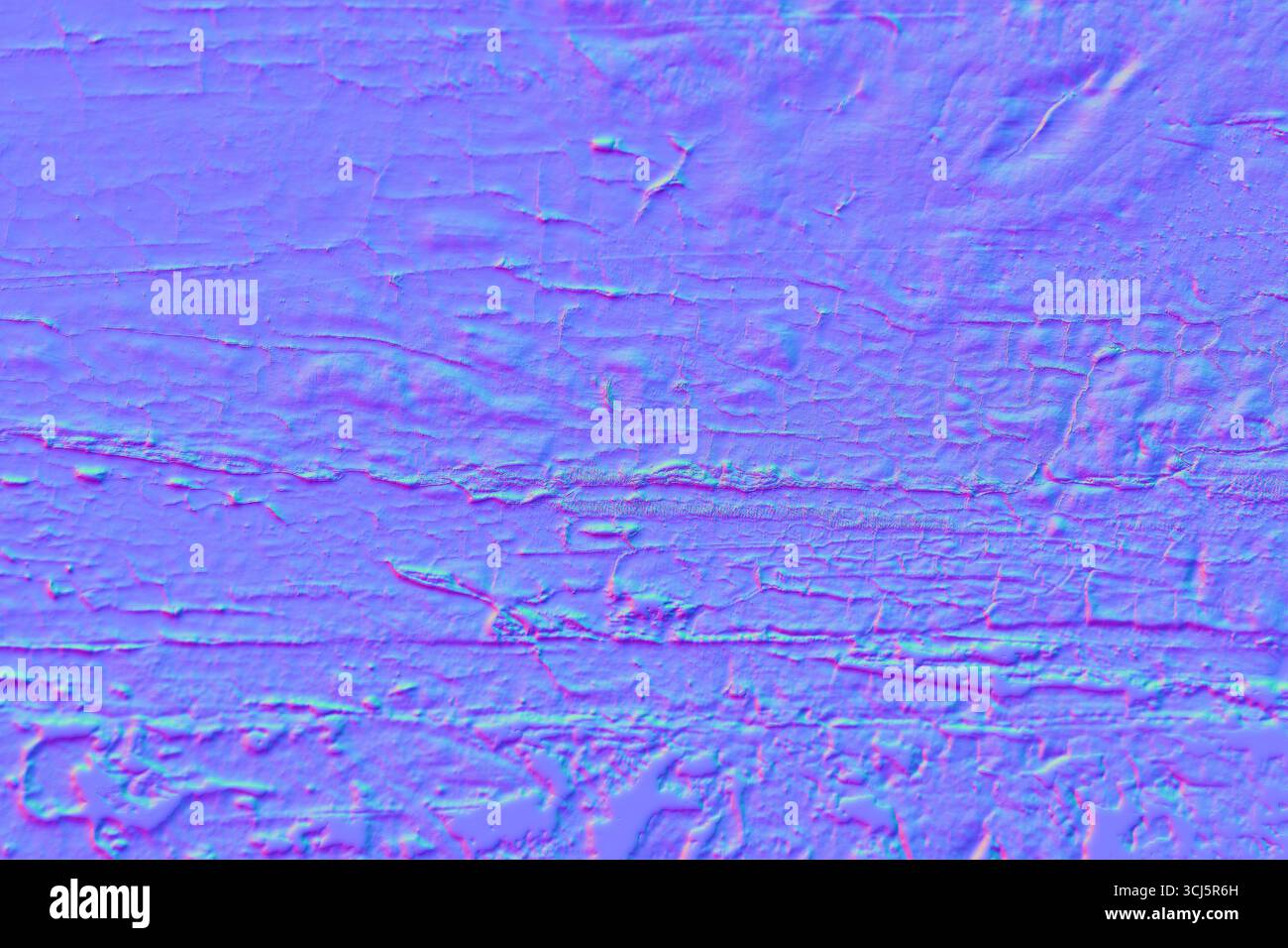 Sfondo con intonaco vecchio e incrinato nella mappa normale Foto Stock