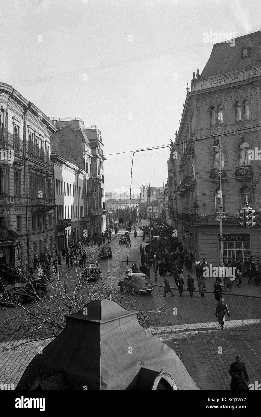Leopoli, Ucraina - 15 aprile 1949: Hotel Georges in soviet Times, hotel Intourist, dove hanno soggiornato personaggi famosi Foto Stock