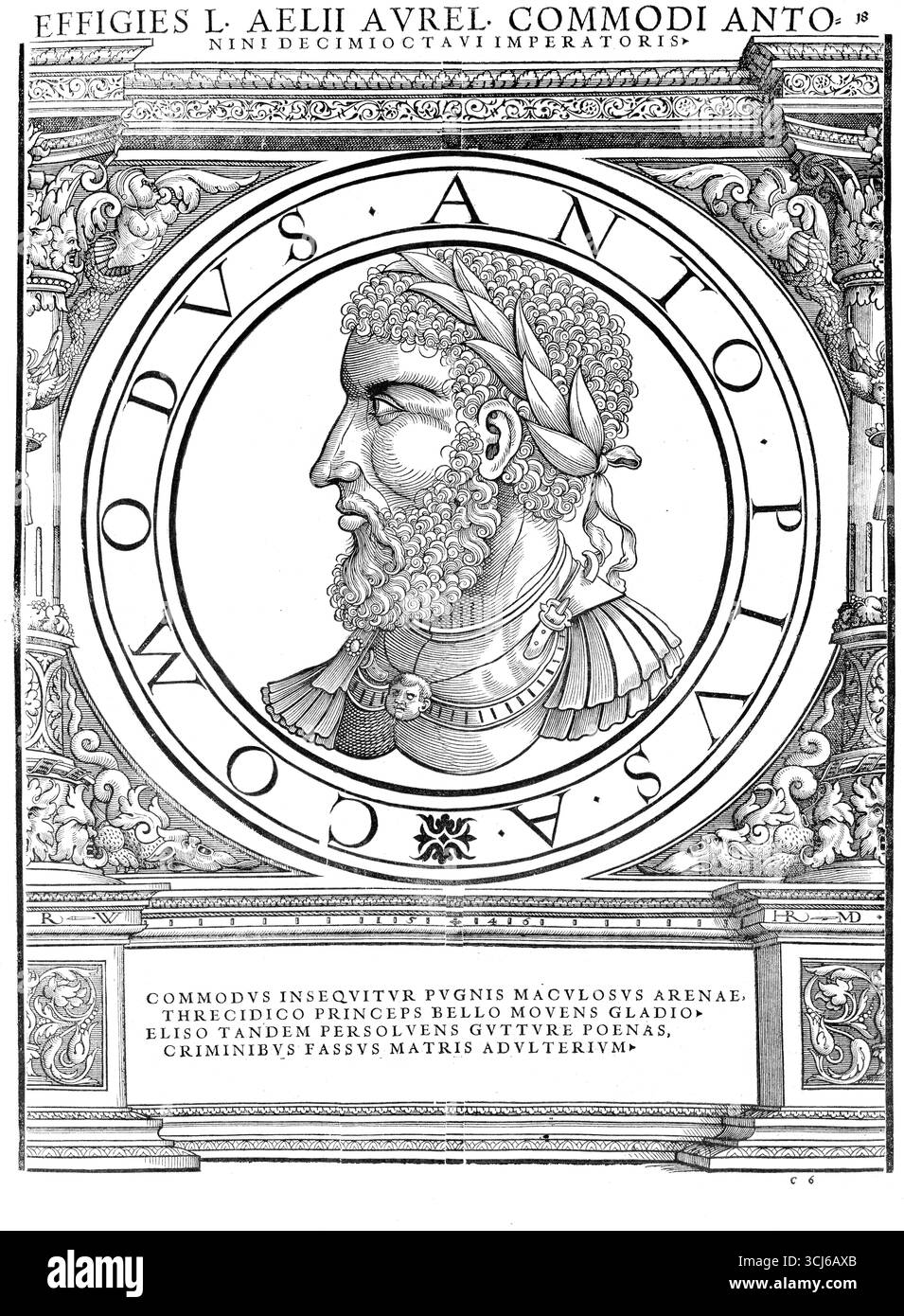 Commodo (Lanuvium, 31 agosto 161 – Roma, 31 dicembre 192), Lucio Aurelio Commodo fu imperatore romano dal 180 al 192, autentica riproduzione restaurata digitalmente da un originale del XIX secolo, data non dichiarata Foto Stock
