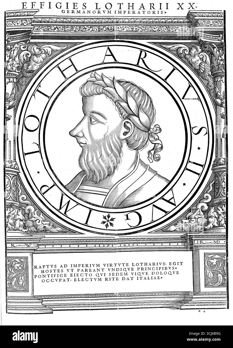 Lothar III, Lothar von Süpplingenburg, Lothar von Supplinburg (nato prima del 9 giugno 1075, morto il 3 dicembre 1137) fu duca di Sassonia dal 1106 e re dal 1125 e imperatore del Sacro Romano Impero dal 1133 al 1137, autentica riproduzione restaurata digitalmente da un originale del XIX secolo, data record non dichiarata Foto Stock