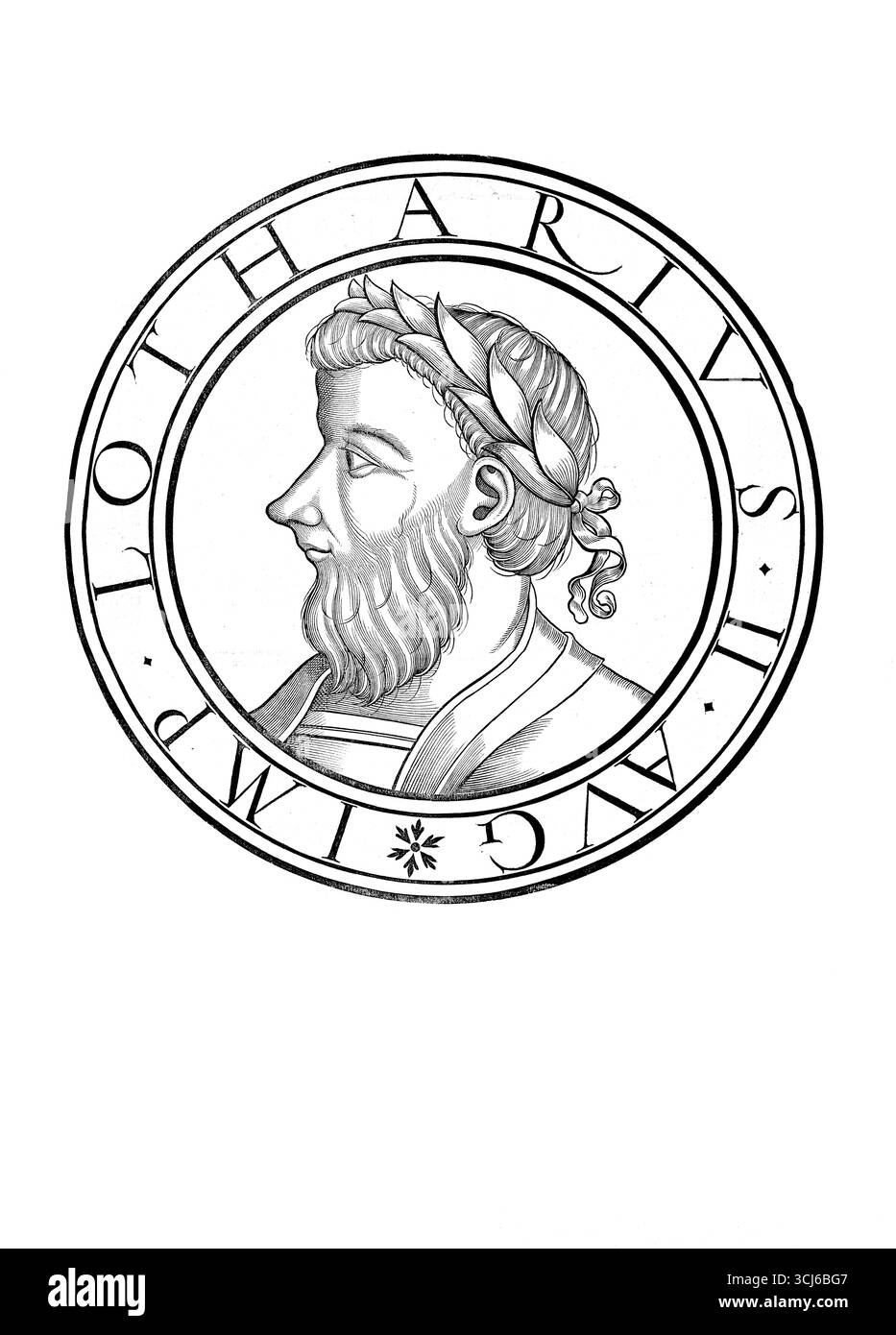 Lothar III, Lothar von Süpplingenburg, Lothar von Supplinburg (nato prima del 9 giugno 1075, morto il 3 dicembre 1137) fu duca di Sassonia dal 1106 e re dal 1125 e imperatore del Sacro Romano Impero dal 1133 al 1137, autentica riproduzione restaurata digitalmente da un originale del XIX secolo, data record non dichiarata Foto Stock