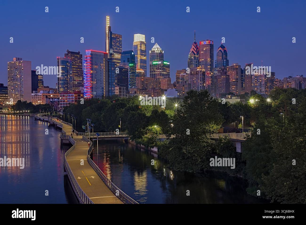 Lo skyline di Philadelphia Foto Stock