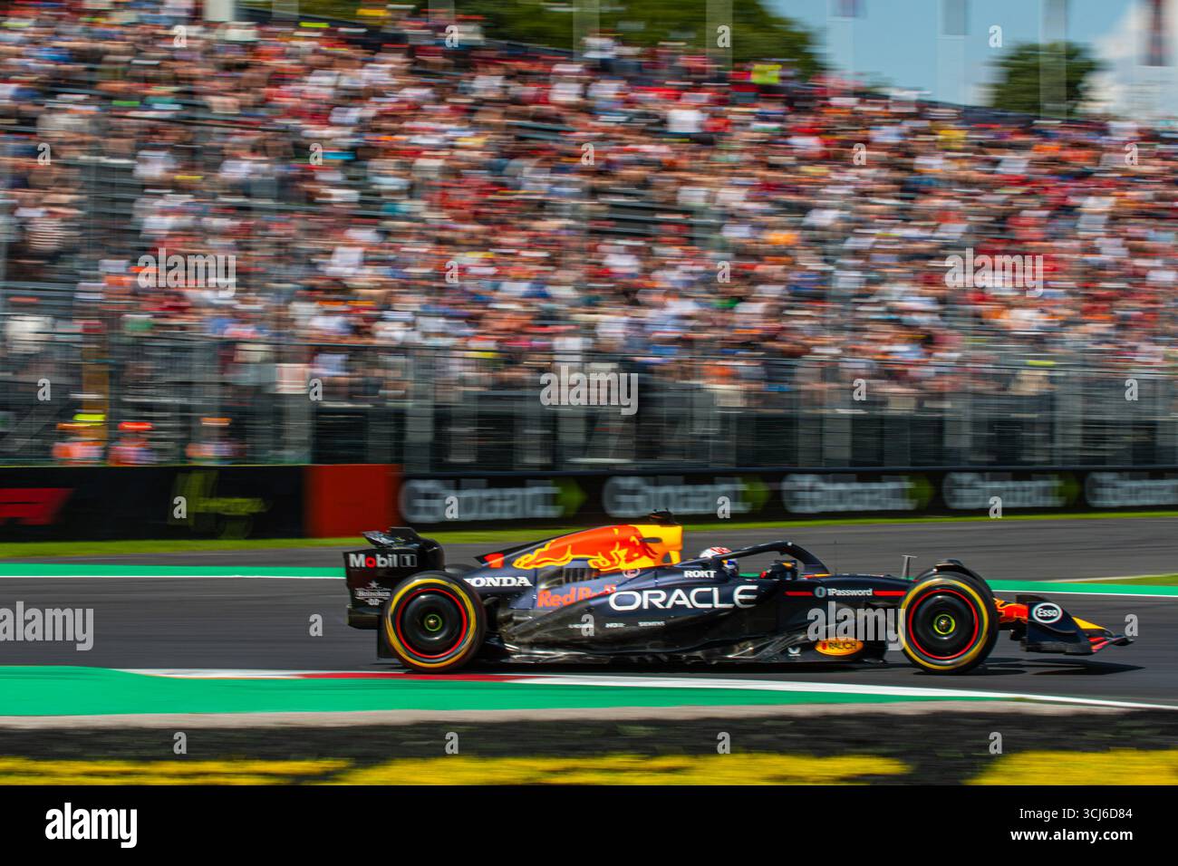 Max Verstappen (NED) alla guida di Oracle Red Bull Racing durante le prove libere del GP di F1 d'Italia sul circuito di Monza il 5 settembre 2025. Foto Stock