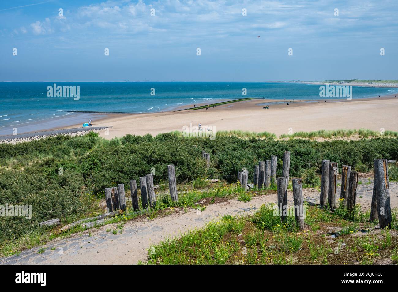 Paesaggio costiero vicino a Cadzand Beach, Paesi Bassi Foto Stock