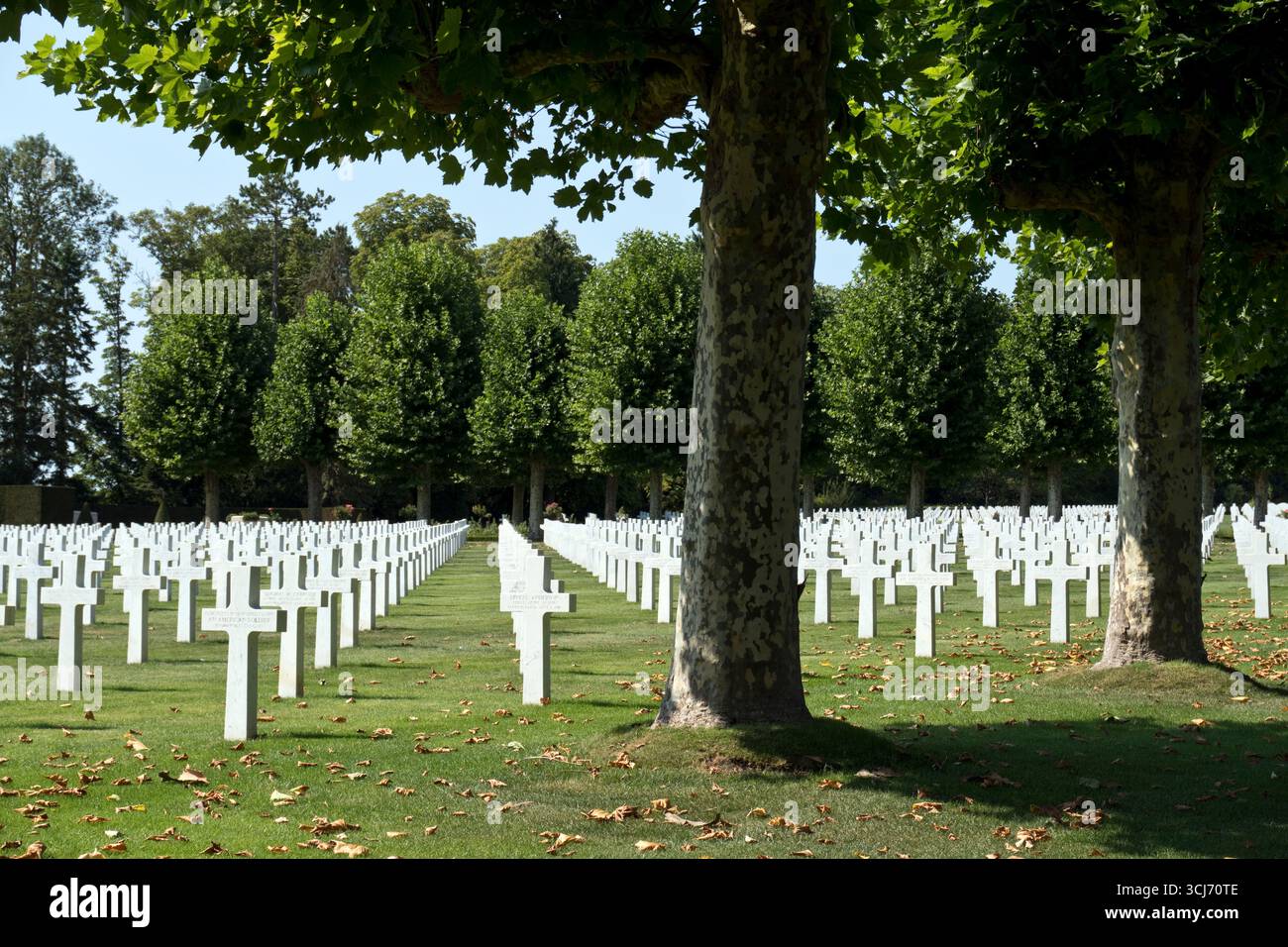 Il cimitero americano Oise-Aisne, vicino a Fère-en-Tardenois, in Francia, contiene tombe di soldati americani morti durante la prima guerra mondiale. Foto Stock