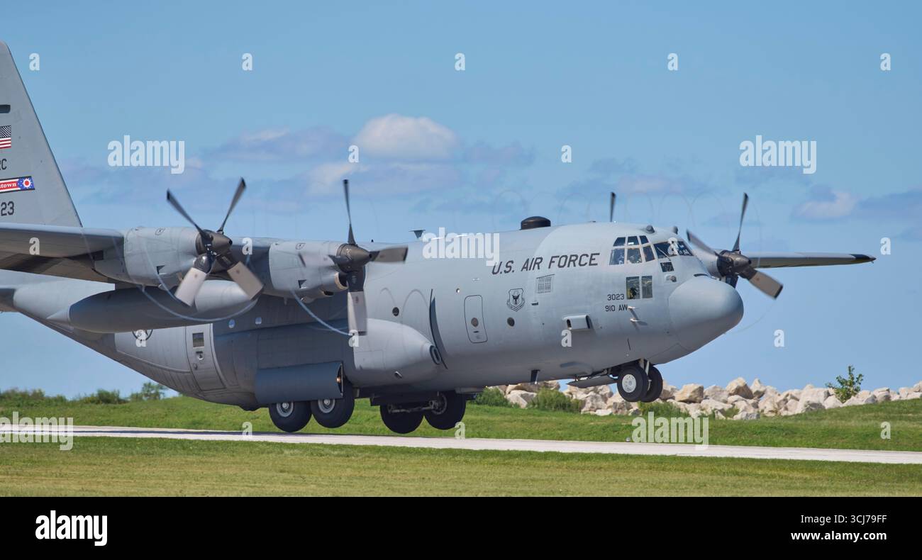 2025 Cleveland Air Show US Air Force Lockheed C-5 Galaxy cargo Foto Stock
