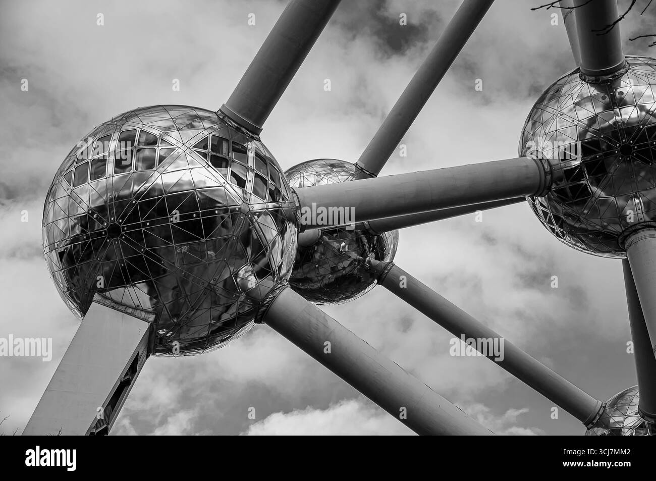 Dettagli dell'Atomium di Bruxelles Foto Stock
