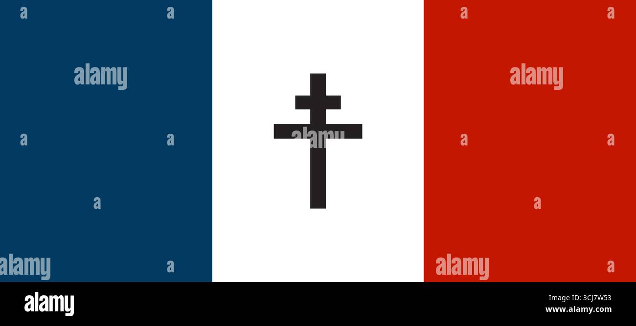 Bandiera della resistenza francese simbolo della seconda guerra mondiale Foto Stock