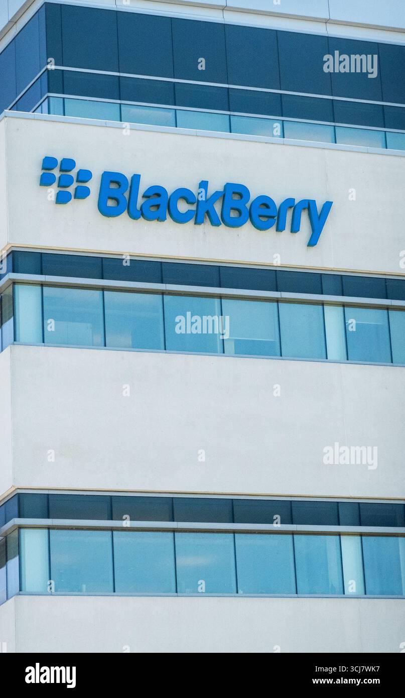 BlackBerry Limited, precedentemente Research in Motion, azienda produttrice di software a Waterloo, Ontario, Canada Foto Stock