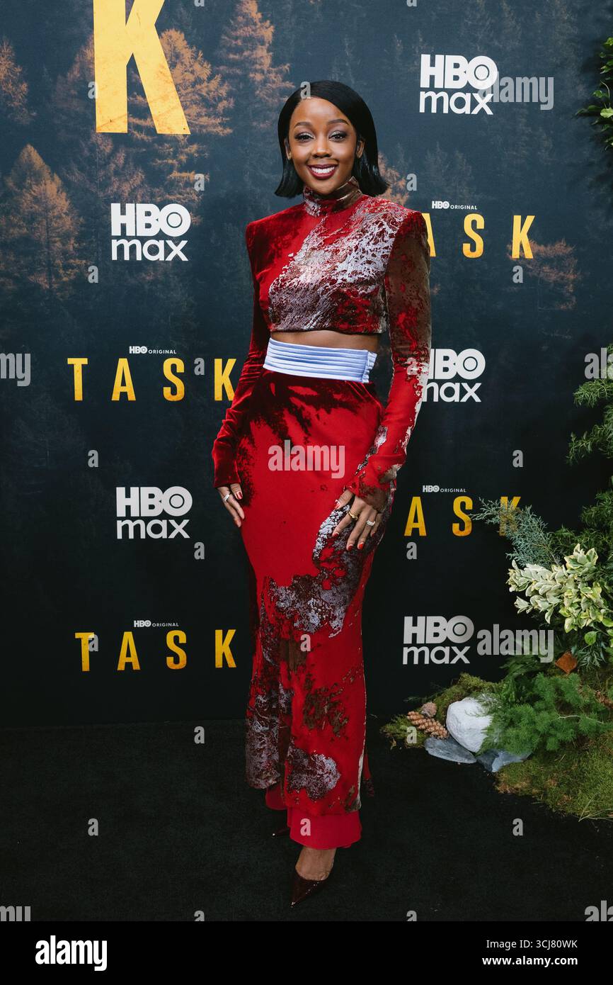 4 settembre 2025, New York, NY, Stati Uniti: Thuso Mbedu partecipa alla serie HBO Max 'Task'. Si tiene al Perelman Performing Arts Center di New York. Dinara Khairova/Photo Image Press/Zuma Press 4 settembre 2025. (Credit Image: © Photo Image Press via ZUMA Press Wire) SOLO PER USO EDITORIALE! Non per USO commerciale! Foto Stock