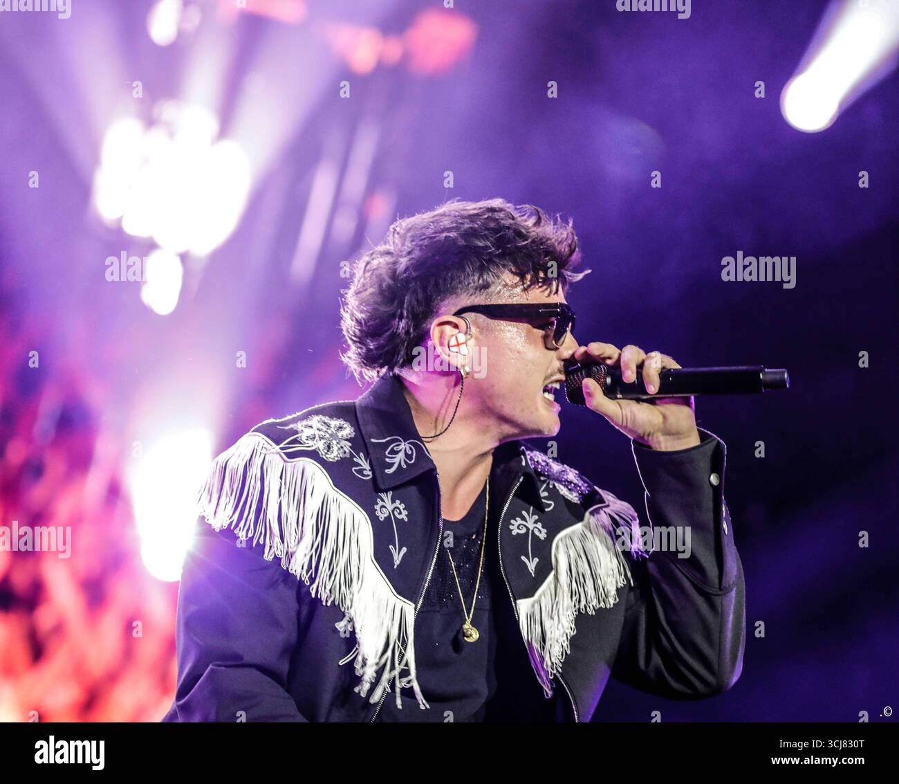 Concerto di musica - Olly Olly durante Olly, Concerto di musica a Milano, 4 settembre 2025 Milano Ippodromo SNAI Italia Copyright: XRobertoxSalemix/xLiveMediax LPM_2009610 Foto Stock