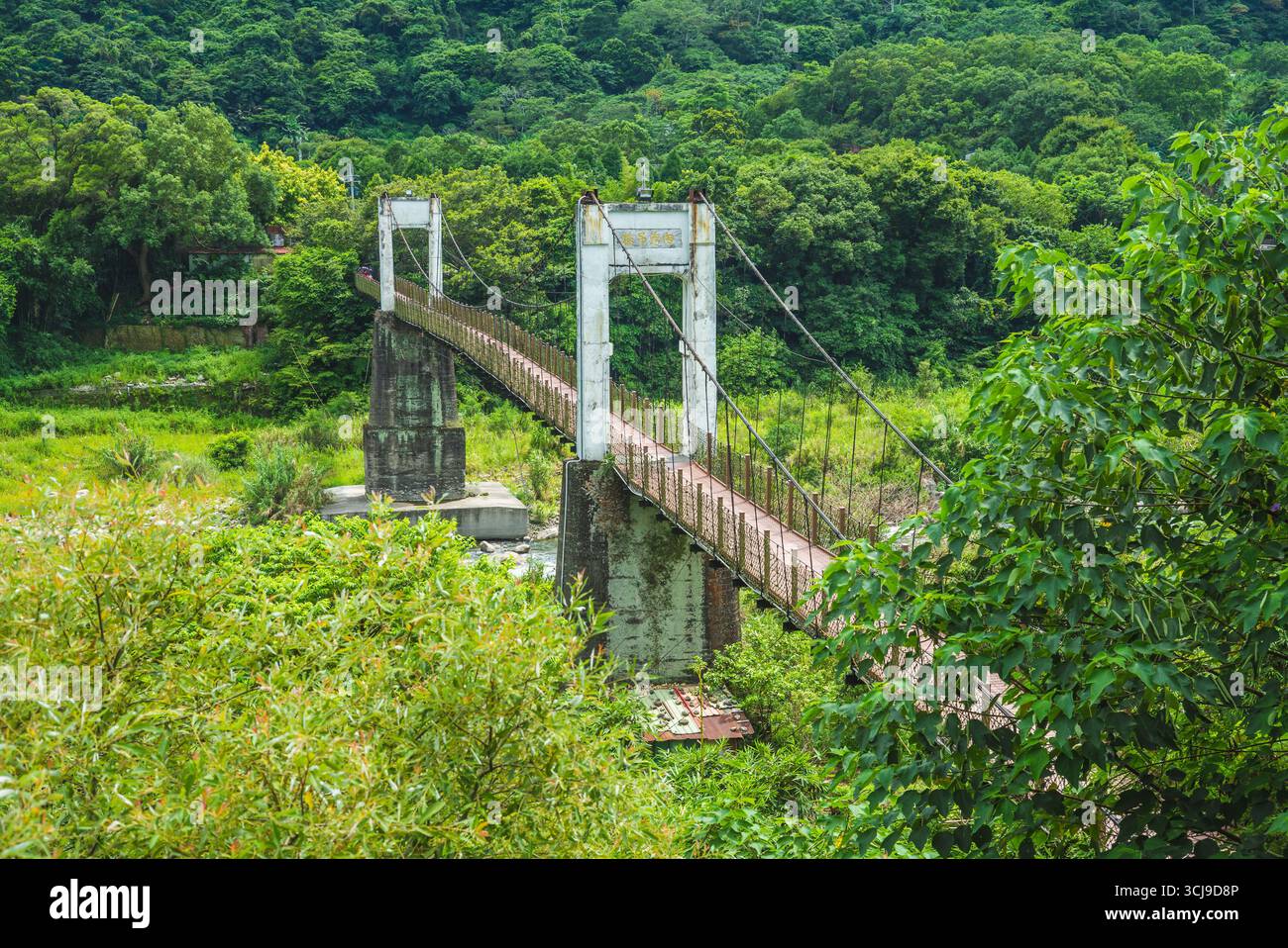 Ponte sospeso Neiwan nella contea di Hsinchu, Taiwan. Traduzione: Ponte sospeso Neiwan Foto Stock