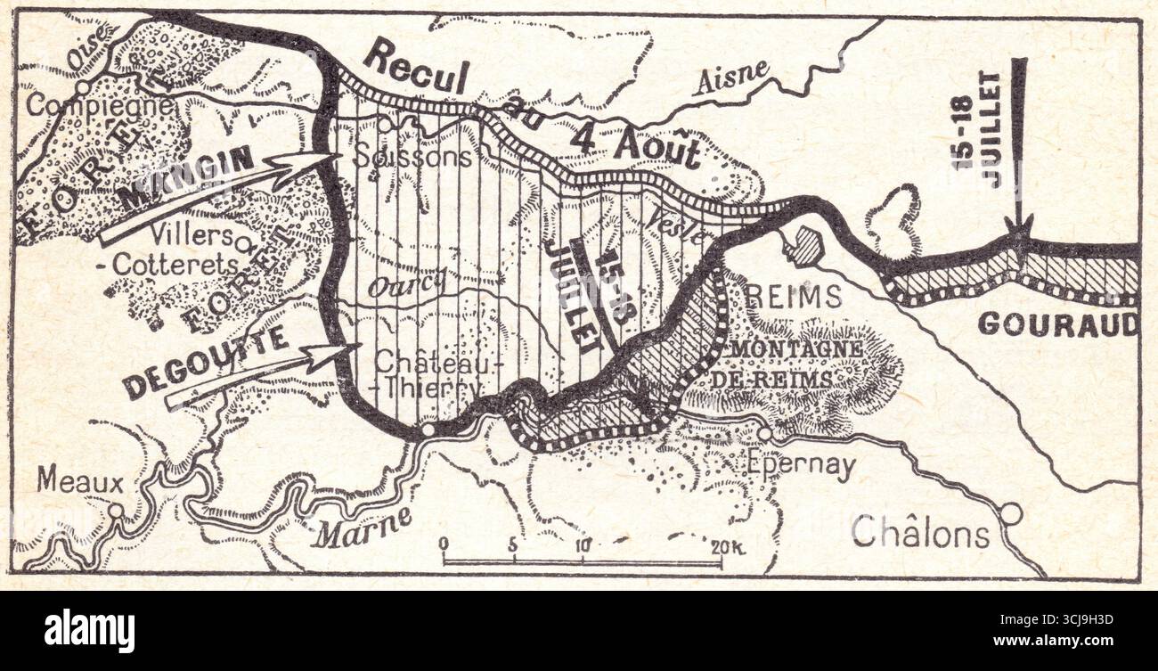 La deuxième victoire de la Marne. 15-18 juillet 1918 Foto Stock