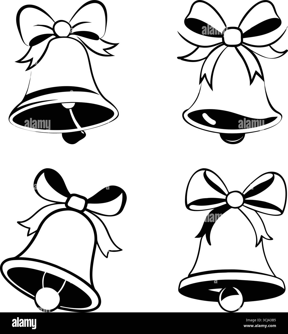 Pacchetto illustrativo grafico con silhouette vettoriale natalizio Illustrazione Vettoriale