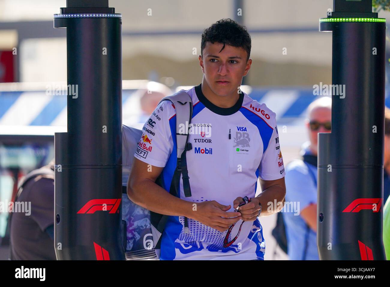 Isaac Hadjar (fra) Visa Cash App RB F1 Teamduring the Formula 1 Pirelli Gran Premio d'Italia 2025 al circuito di Monza, Lombardia, Italia, dal 6 al 9 settembre 2025. 16° round del Campionato del mondo di Formula 1 FIA 2025. Foto Stock