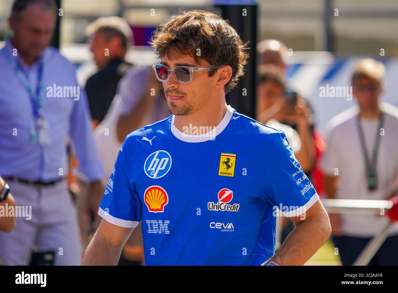 Charles Leclerc (MON) - Scuderia Ferrari - Ferrari SF-25 - Ferrariduring del Gran Premio d'Italia 2025 di Formula 1 Pirelli sul circuito di Monza, Lombardia, Italia, dal 6 al 9 settembre 2025. 16° round del Campionato del mondo di Formula 1 FIA 2025. Foto Stock