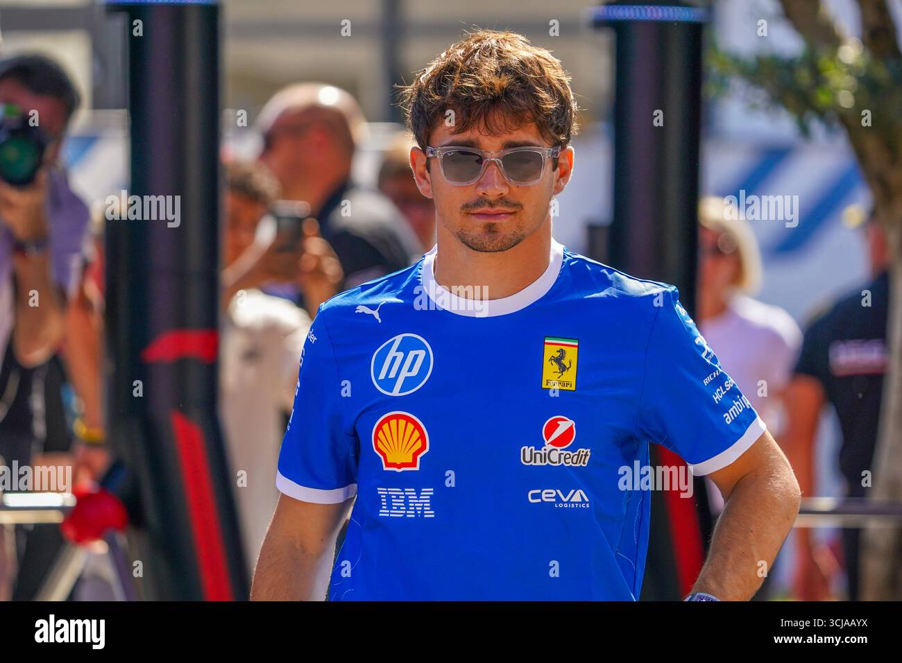 Charles Leclerc (MON) - Scuderia Ferrari - Ferrari SF-25 - Ferrariduring del Gran Premio d'Italia 2025 di Formula 1 Pirelli sul circuito di Monza, Lombardia, Italia, dal 6 al 9 settembre 2025. 16° round del Campionato del mondo di Formula 1 FIA 2025. Foto Stock