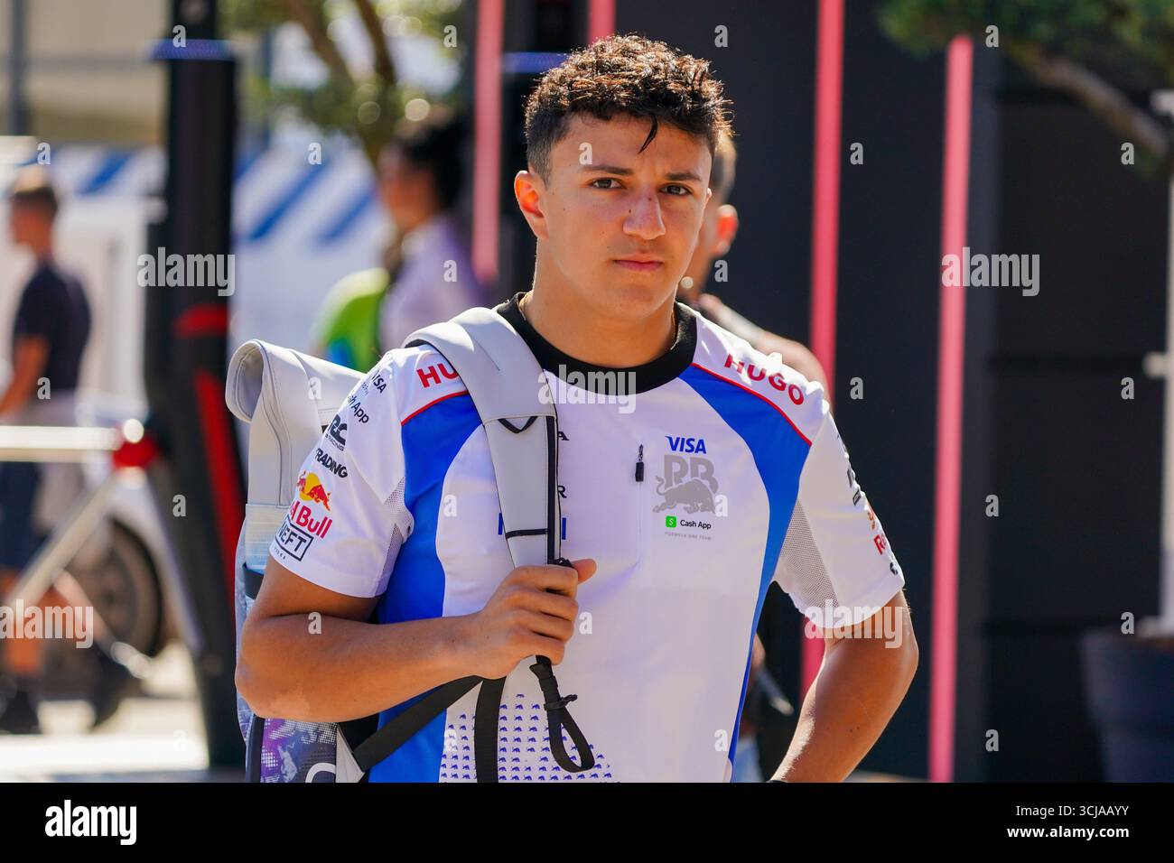 Isaac Hadjar (fra) Visa Cash App RB F1 Teamduring the Formula 1 Pirelli Gran Premio d'Italia 2025 al circuito di Monza, Lombardia, Italia, dal 6 al 9 settembre 2025. 16° round del Campionato del mondo di Formula 1 FIA 2025. Foto Stock