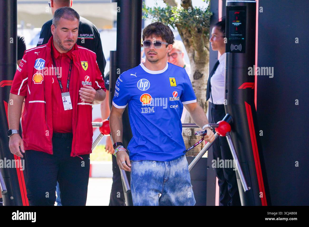 Charles Leclerc (MON) - Scuderia Ferrari - Ferrari SF-25 - Ferrariduring del Gran Premio d'Italia 2025 di Formula 1 Pirelli sul circuito di Monza, Lombardia, Italia, dal 6 al 9 settembre 2025. 16° round del Campionato del mondo di Formula 1 FIA 2025. Foto Stock