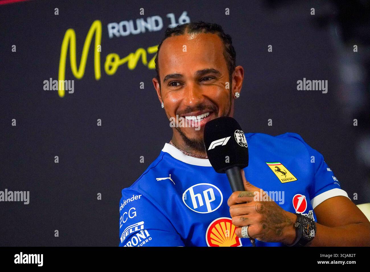 Lewis Hamilton (GBR) - Scuderia Ferrari - Ferrari SF-25 - Ferrariduring della Formula 1 Pirelli Gran Premio d'Italia 2025 sul circuito di Monza, Lombardia, Italia, dal 6 al 9 settembre 2025. 16° round del Campionato del mondo di Formula 1 FIA 2025. Foto Stock