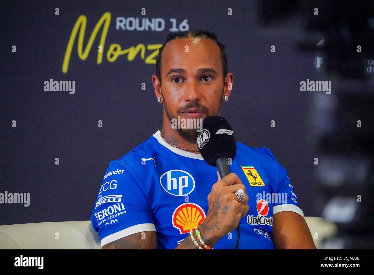 Lewis Hamilton (GBR) - Scuderia Ferrari - Ferrari SF-25 - Ferrariduring della Formula 1 Pirelli Gran Premio d'Italia 2025 sul circuito di Monza, Lombardia, Italia, dal 6 al 9 settembre 2025. 16° round del Campionato del mondo di Formula 1 FIA 2025. Foto Stock