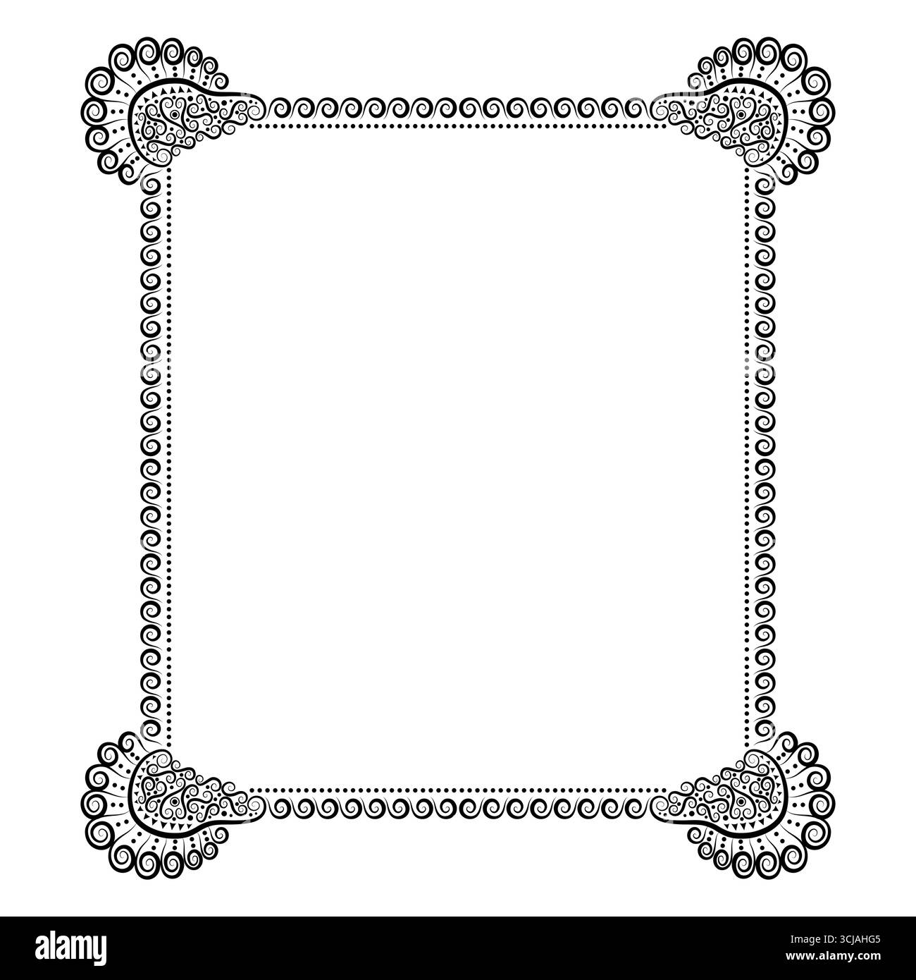 animale con decorazioni floreali per decoro o tatuaggio Illustrazione Vettoriale