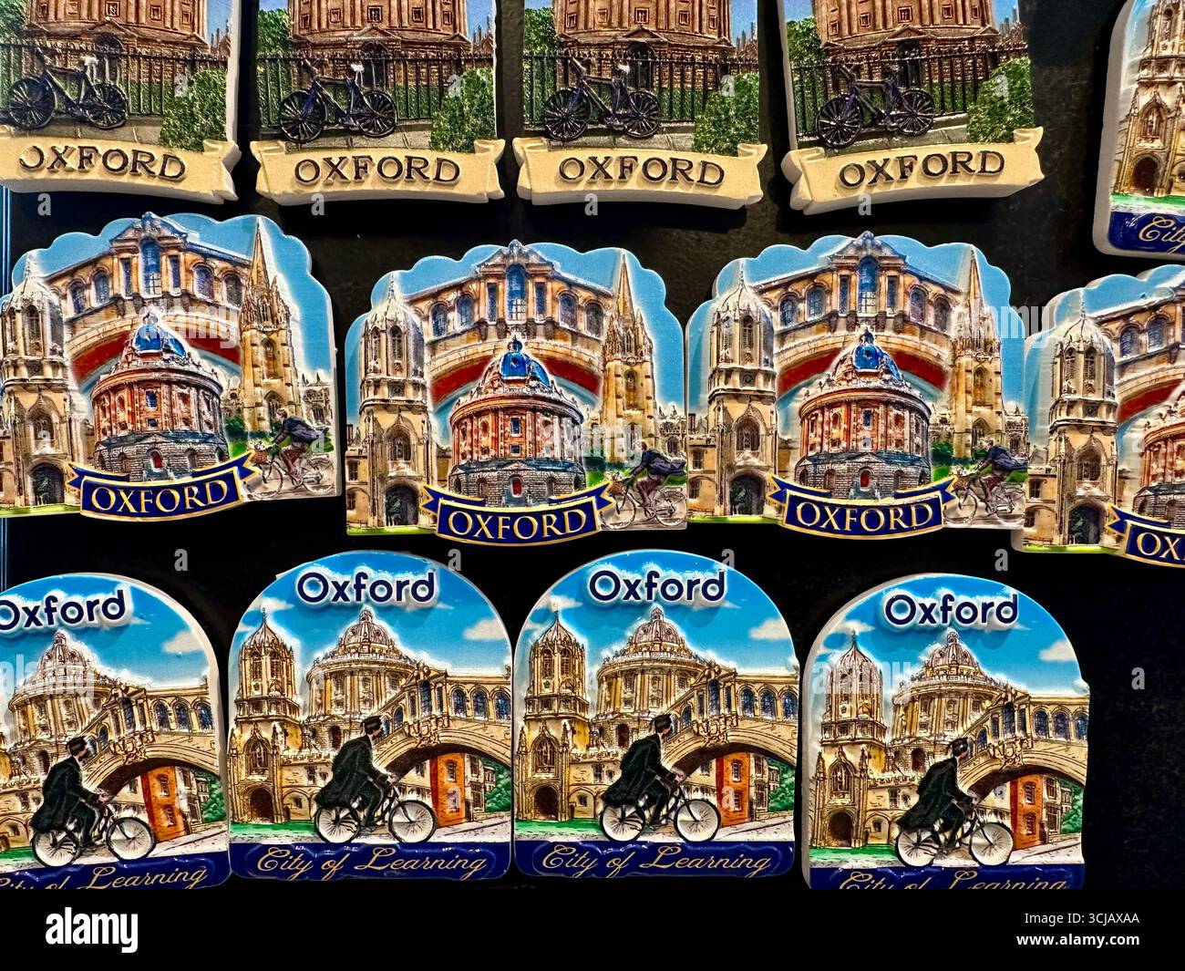 Souvenir della calamita del frigorifero nella città di Oxford Foto Stock