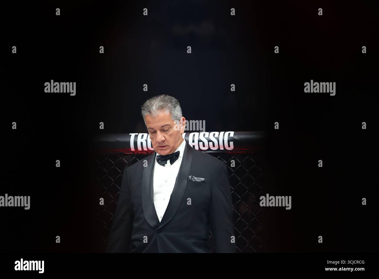 Parigi, Francia. 6 settembre 2025. PARIGI, FRANCIA - 06 SETTEMBRE: Bruce buffer durante l'UFC Paris: Imavov vs. Borralho all'Accor Arena il 6 settembre 2025 a Parigi, Parigi, Francia. (Foto di José Prestes/PxImages) credito: PX Images/Alamy Live News Foto Stock