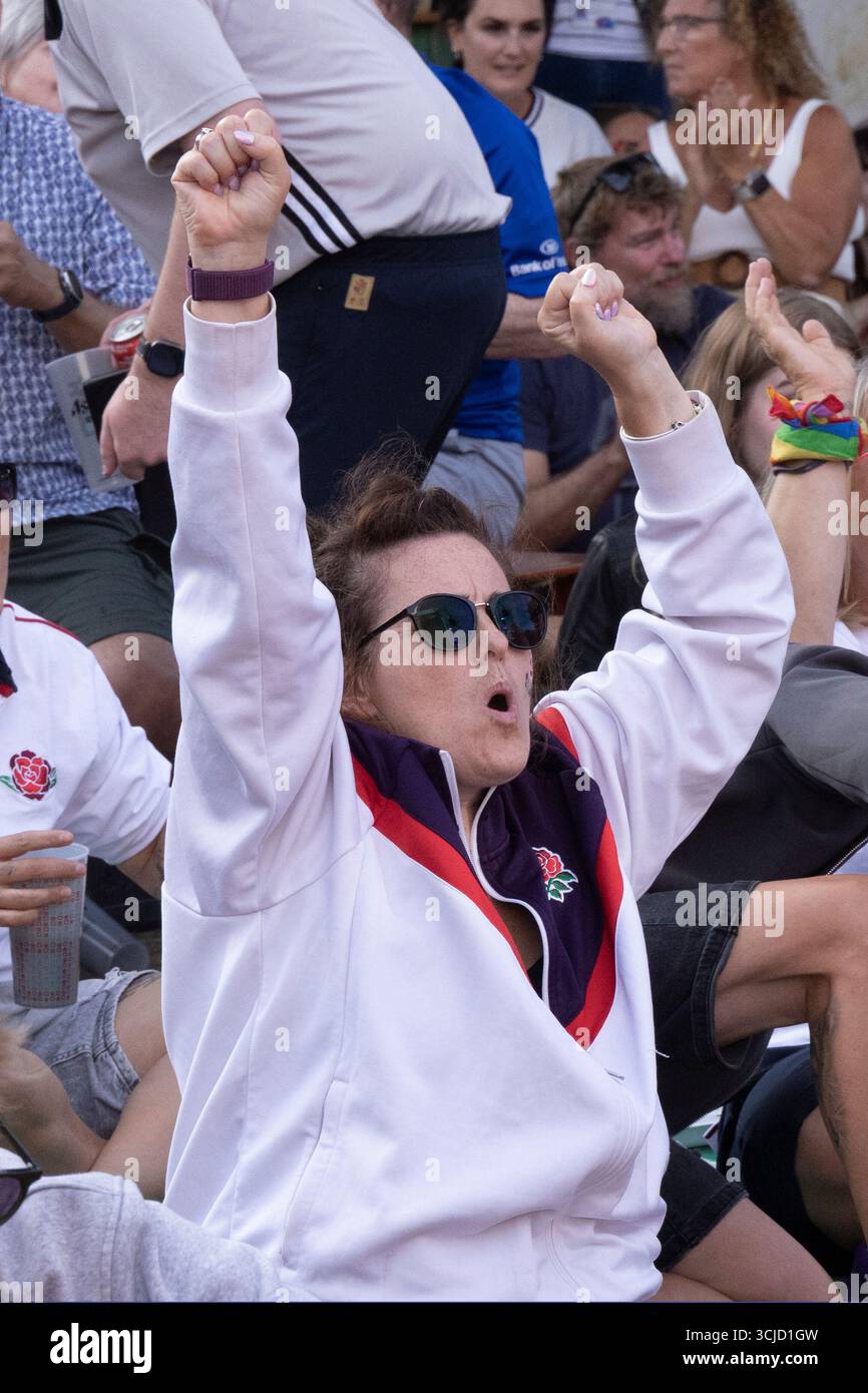Victoria Gardens, città di Brighton & Hove, Regno Unito. Questo è il Fanzone per la Coppa del mondo di rugby femminile, Inghilterra contro Australia a Brighton. 6 settembre 2025. David Smith/Alamy Foto Stock