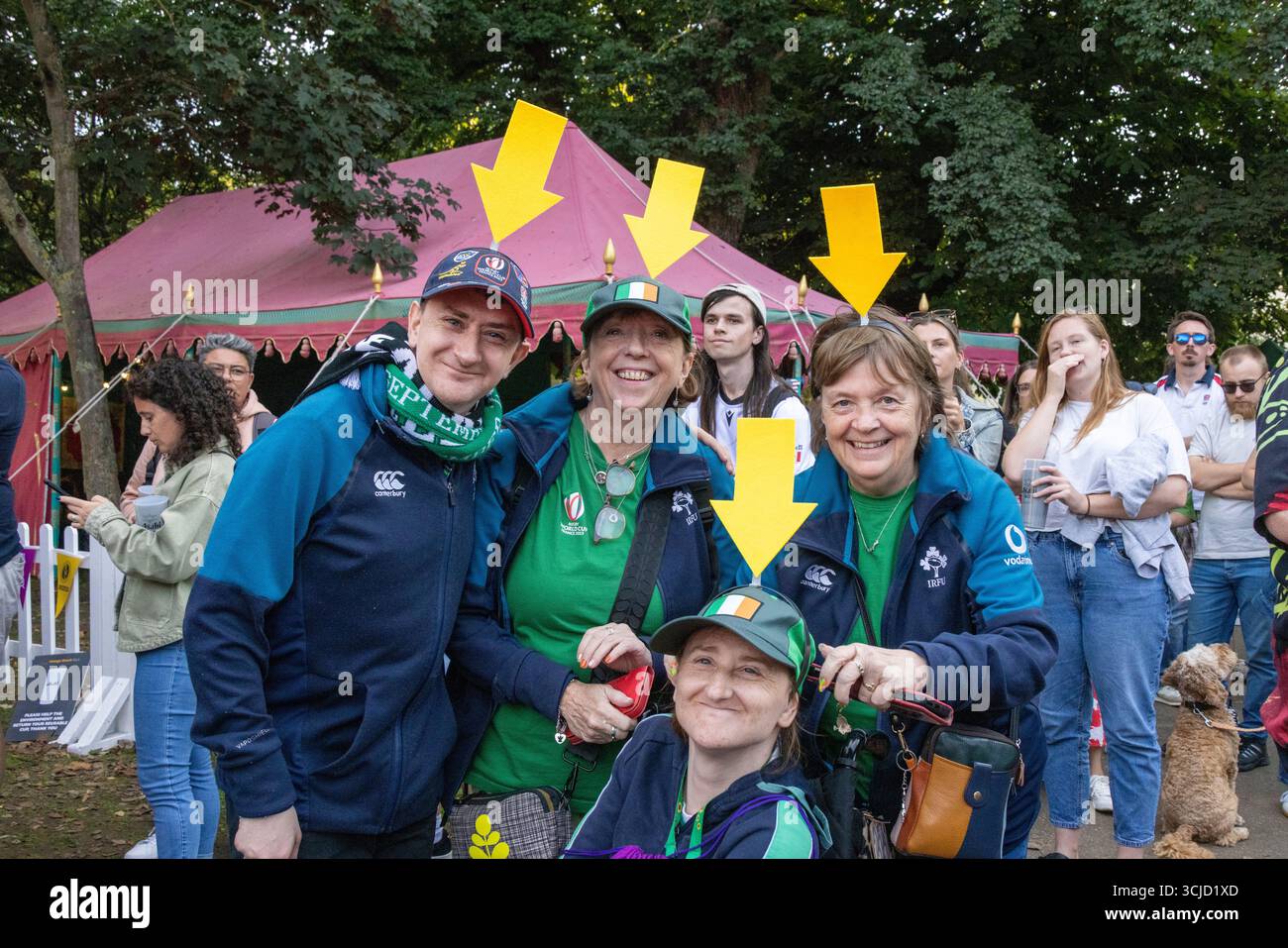 Victoria Gardens, città di Brighton & Hove, Regno Unito. Questo è il Fanzone per la Coppa del mondo di rugby femminile, Inghilterra contro Australia a Brighton. 6 settembre 2025. David Smith/Alamy Foto Stock