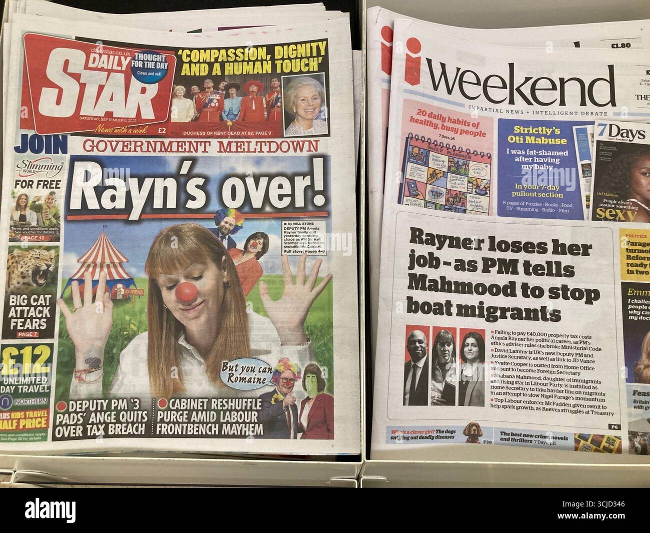 Le dimissioni di Angela Rayner hanno dominato le prime pagine del Regno Unito Foto Stock