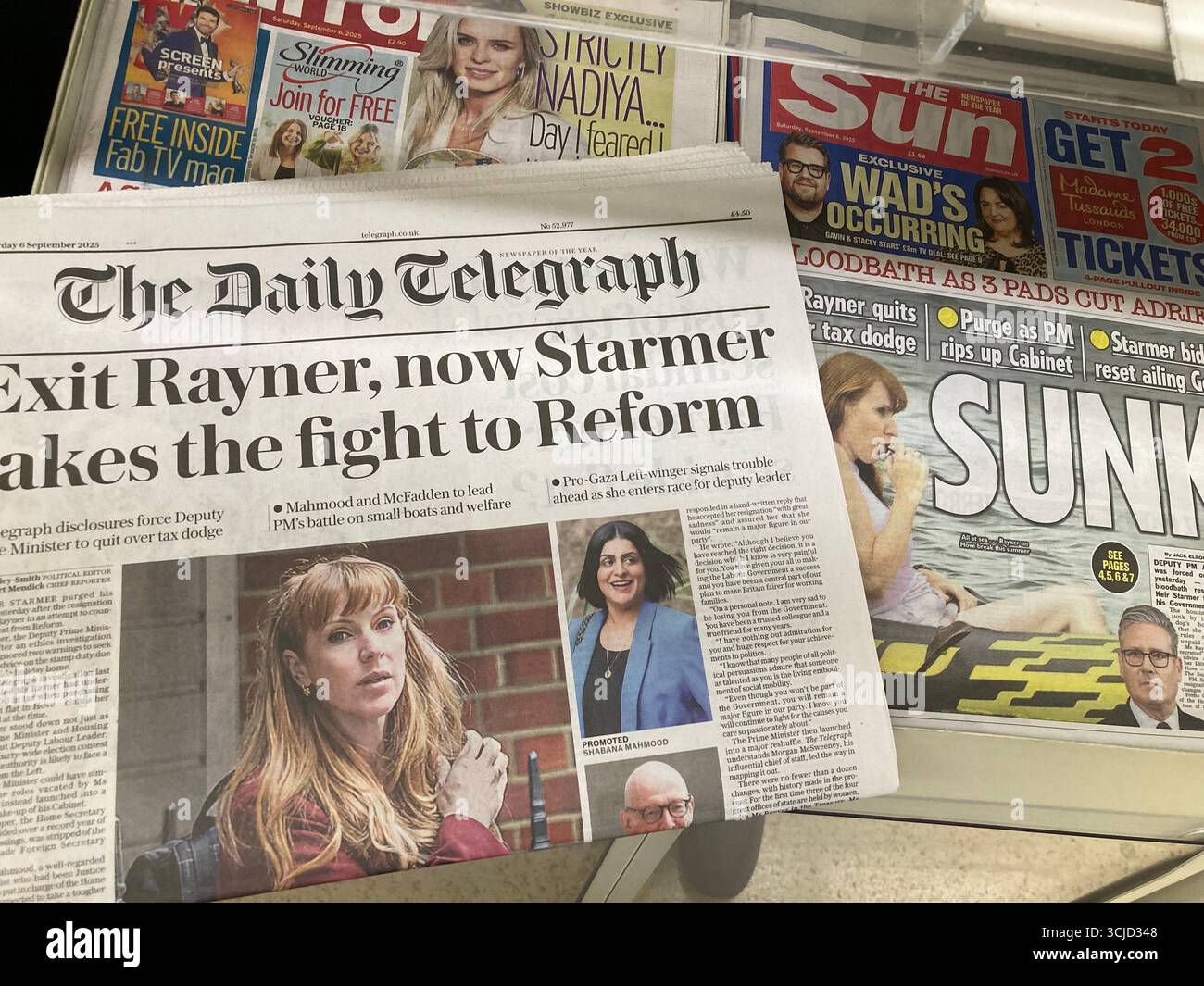 Le dimissioni di Angela Rayner hanno dominato le prime pagine del Regno Unito Foto Stock