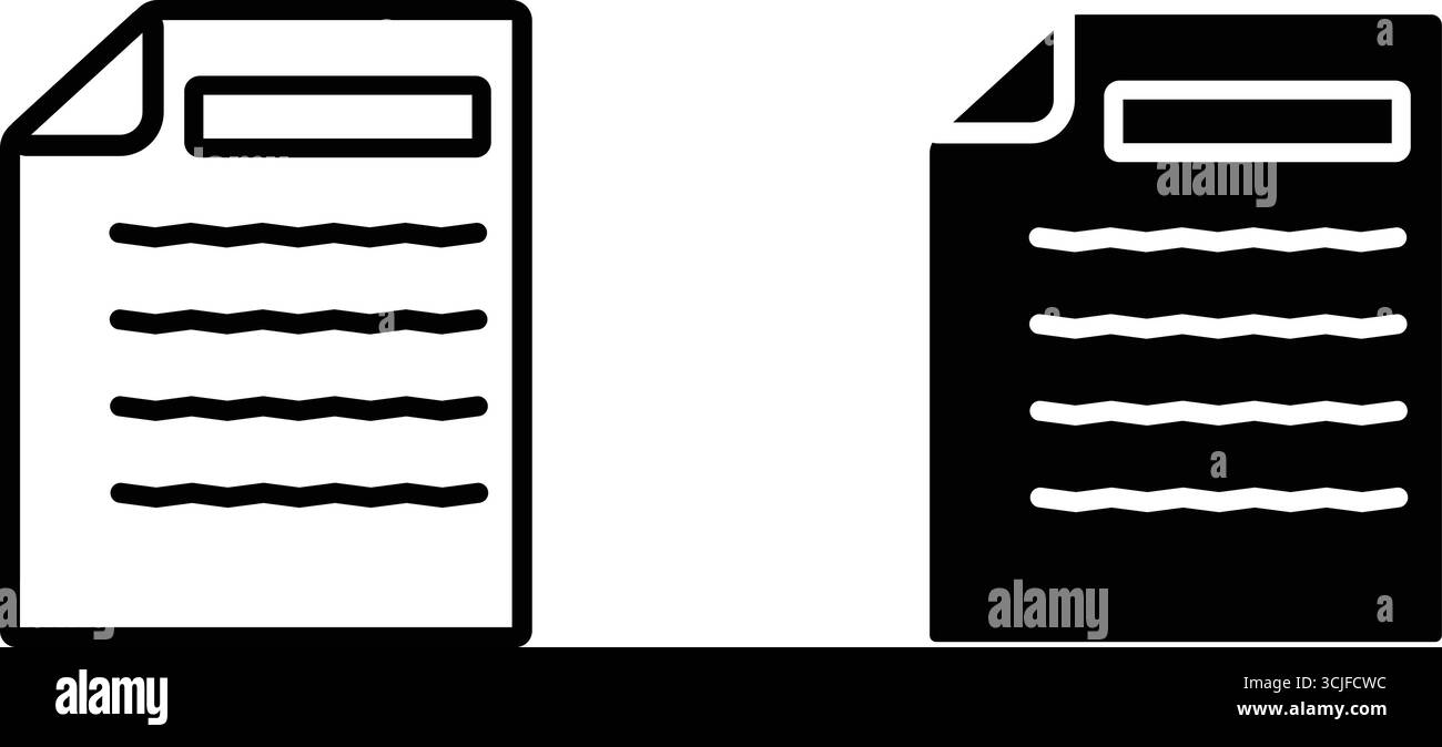 Icone dei documenti che indicano i file allegati, perfette per presentazioni e siti Web. Le icone sono versatili per le esigenze di progettazione Illustrazione Vettoriale